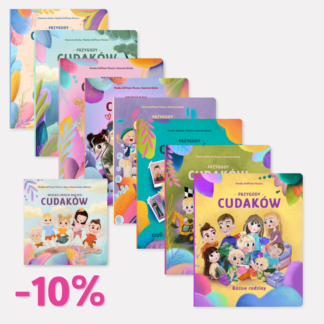 zestaw książek, Przygody Cudaków, monika hoffman-piszora, dzieciaki cudaki, książki dla dzieci, prezent dla dziecka, prezent na urodziny,