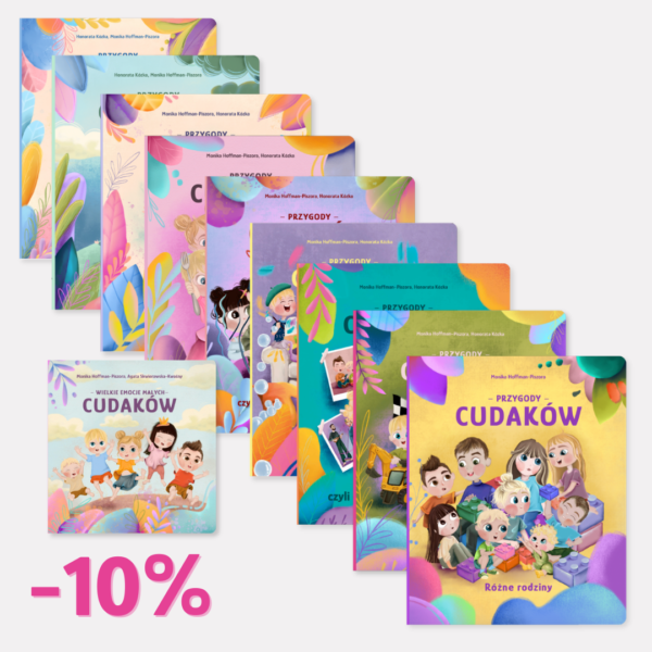 zestaw książek, Przygody Cudaków, monika hoffman-piszora, dzieciaki cudaki, książki dla dzieci, prezent dla dziecka, prezent na urodziny,