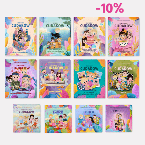 zestaw książek, Przygody Cudaków, monika hoffman-piszora, dzieciaki cudaki, książki dla dzieci, prezent dla dziecka, prezent na urodziny