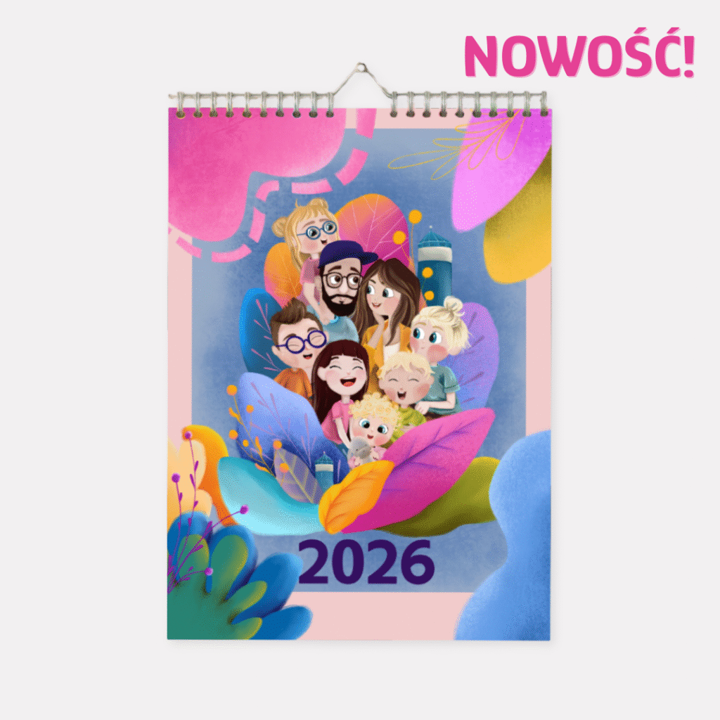 kalendarz 2026, kalendarz ścienny 2026, kalendarz dla dzieci, kalendarz dni wyjątkowych, kalendarz dzieciaki cudaki, kalendarz przygody cudaków