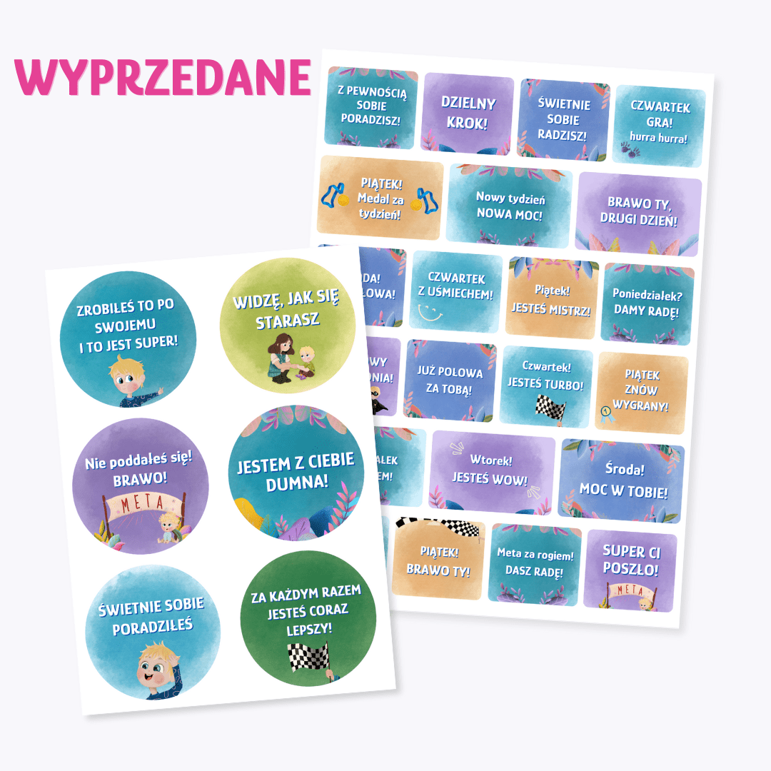 Zestaw naklejek motywacyjnych